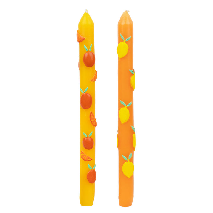 Velas para cena llamativas de frutas de verano, paquete de 2