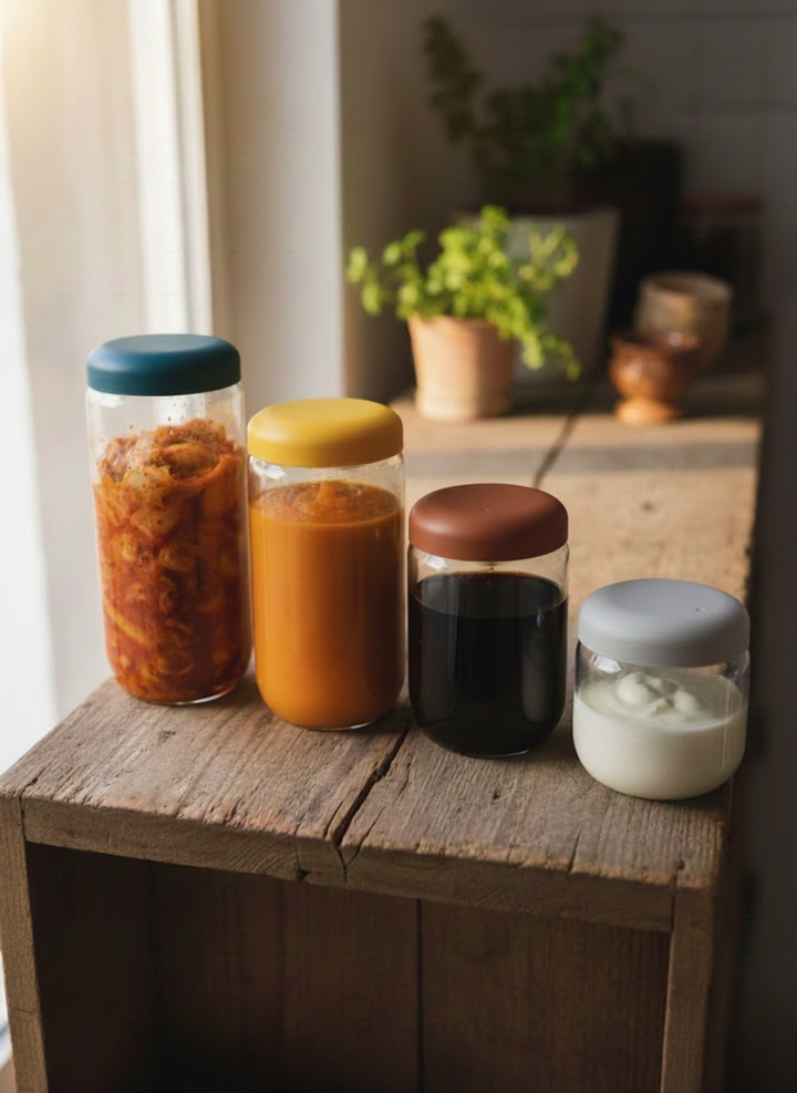 Tarro de almacenamiento de alimentos en vidrio de borosilicato 750 ml