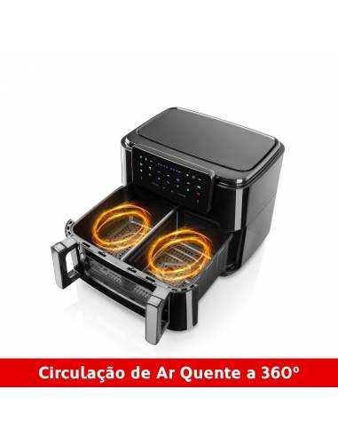 Freidora Digital sin Aceite HAEGER Super Cook 10L - 10 L, 10 Programas, 2 Cubetas, 2600 W