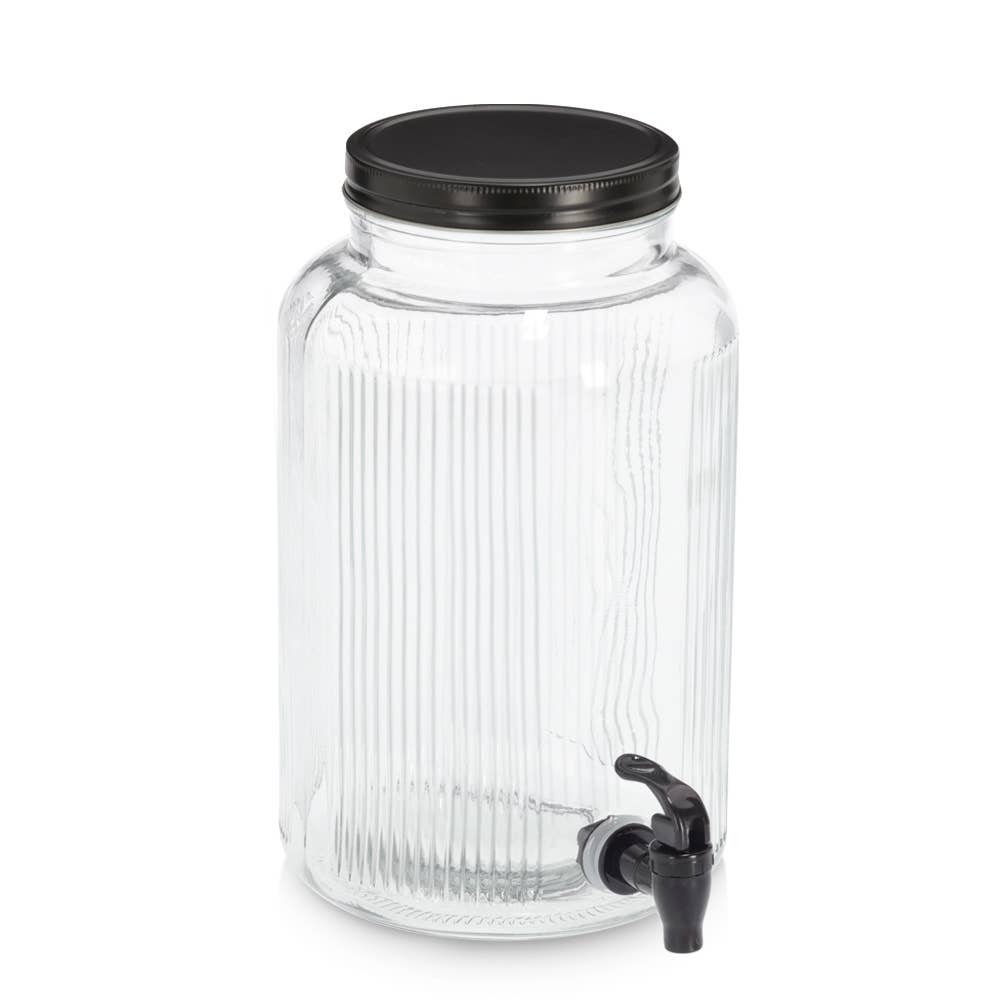 Dispensador de bebidas de vidrio y metal, 3900 ml