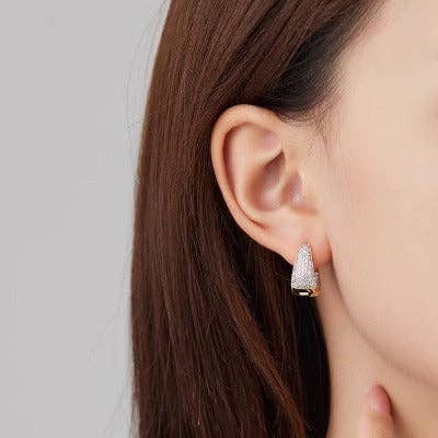 Pendientes de aro brillantes de lujo