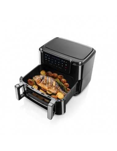 Freidora Digital sin Aceite HAEGER Super Cook 10L - 10 L, 10 Programas, 2 Cubetas, 2600 W