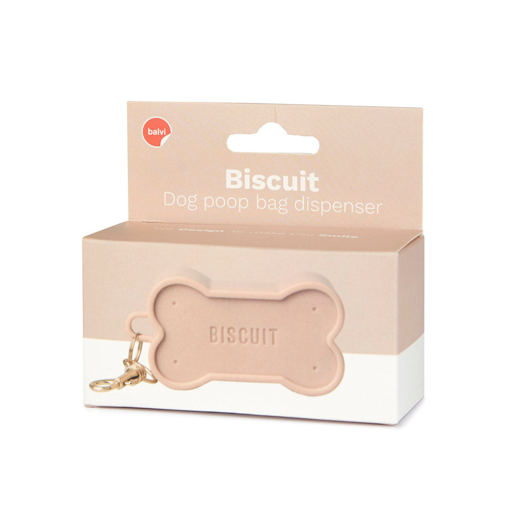 Dispensador bolsas perro Biscuit marrón plástico