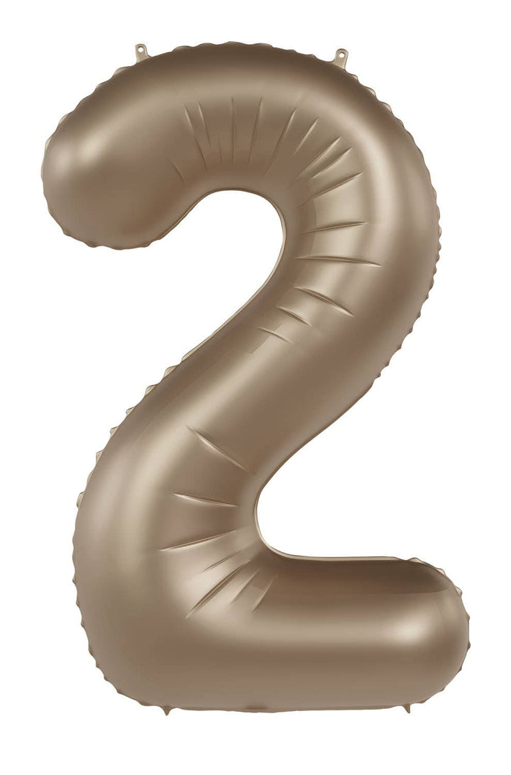 Globo de aluminio número 0, dorado claro, satinado brillante, 86 cm