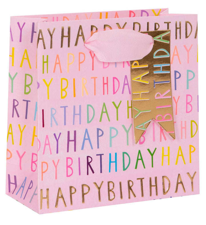 BOLSA PEQUEÑA PS FELIZ CUMPLEAÑOS ROSA