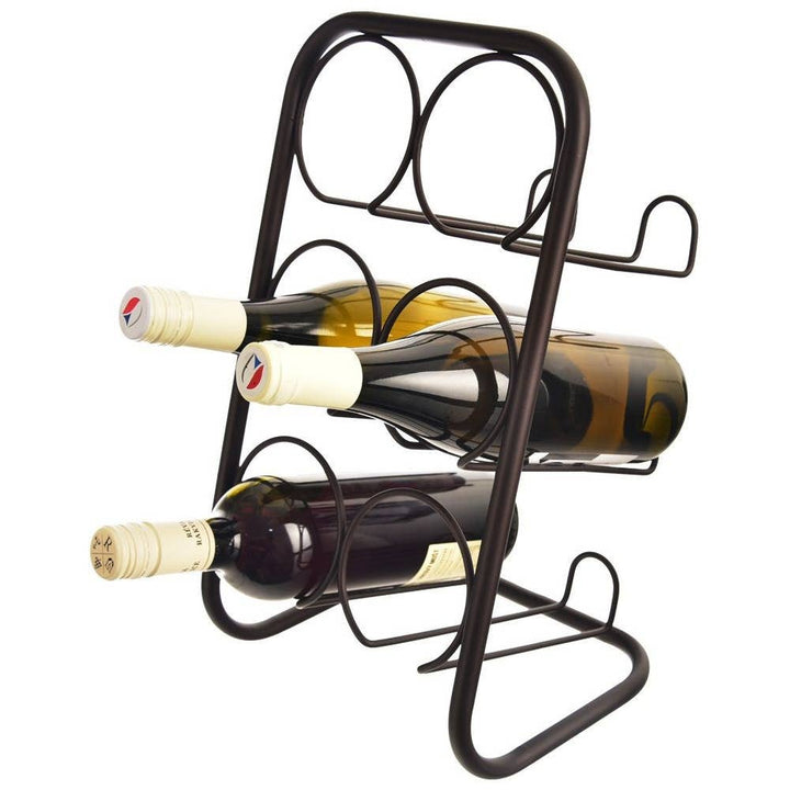 Botellero de metal negro 6 botellas 22,5x39 cm 540602