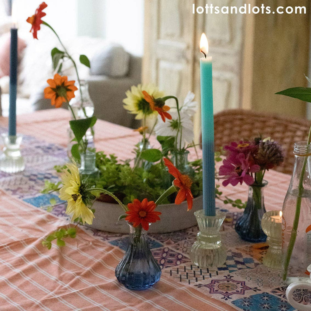 Jarrón pequeño de vidrio reciclado transparente | Decoración del hogar | decoración de fiesta