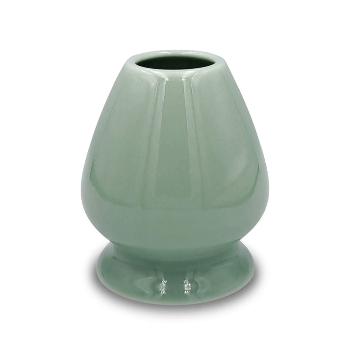 Sujeta batidor de matcha Kusenaoshi de cerámica verde