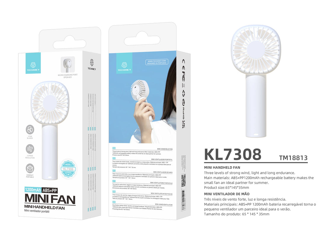 Ventilador portátil mini de mano recargable