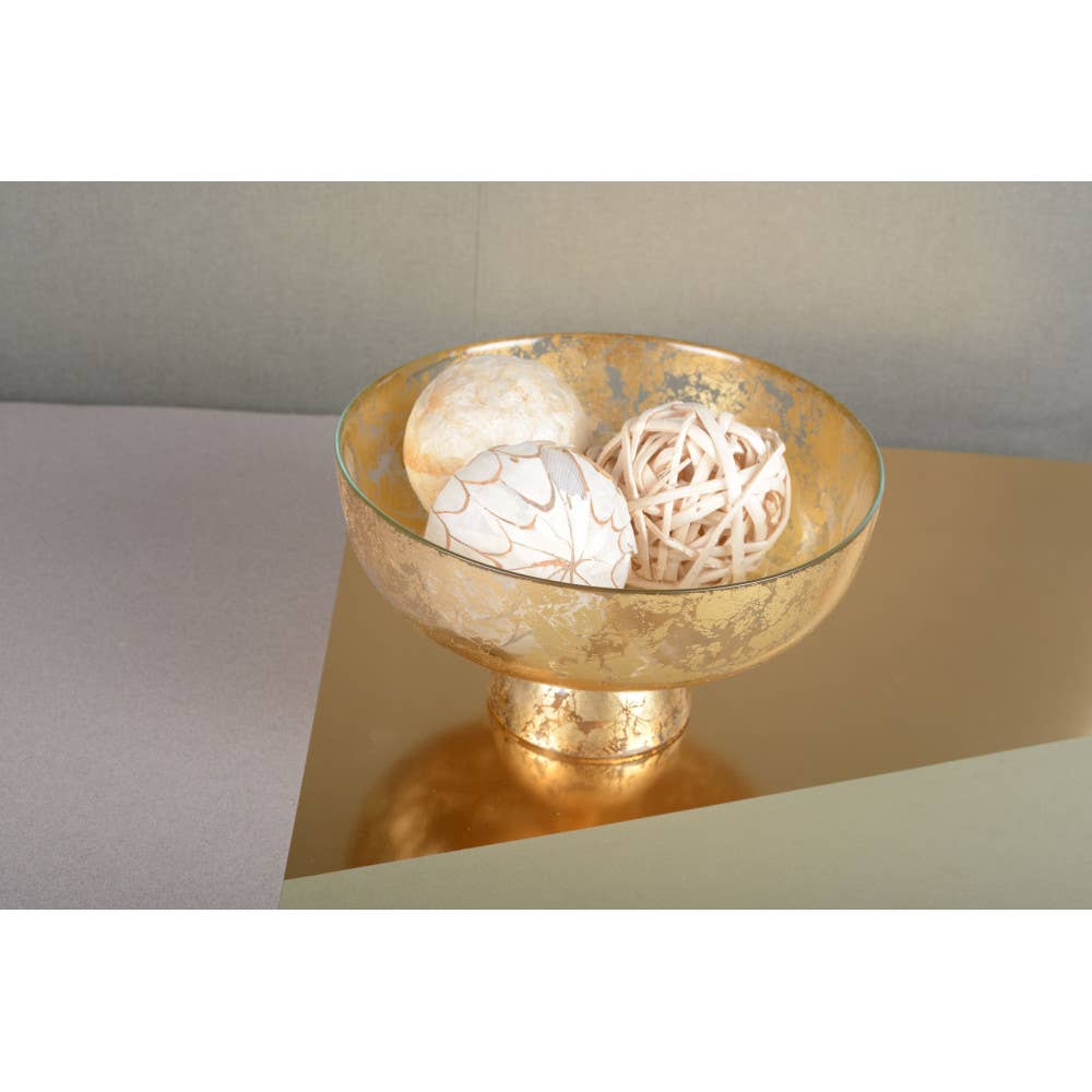 Frutero Copa dorada con pie 27x27x9cm