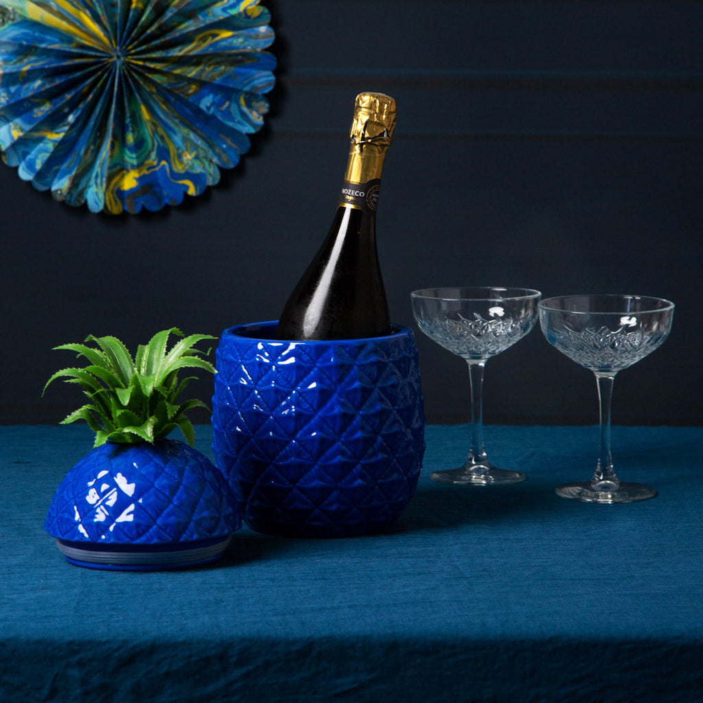 Cubitera con tapa de piña azul