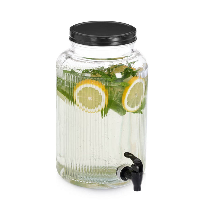Dispensador de bebidas de vidrio y metal, 3900 ml