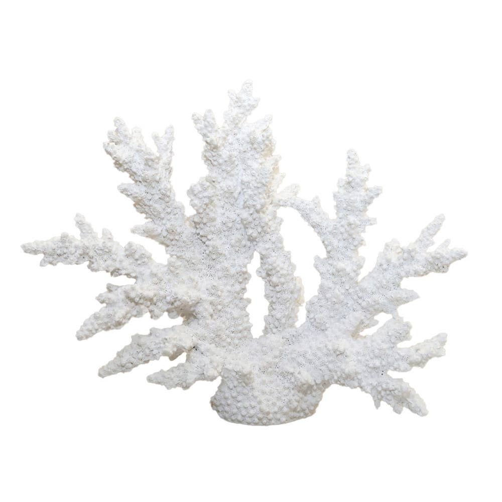 Coral decorativo blanco de poli resina, 34x13x27 cm