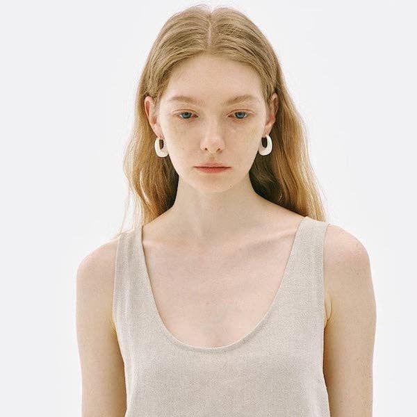 Pendientes de aro esmaltados minimalistas únicos