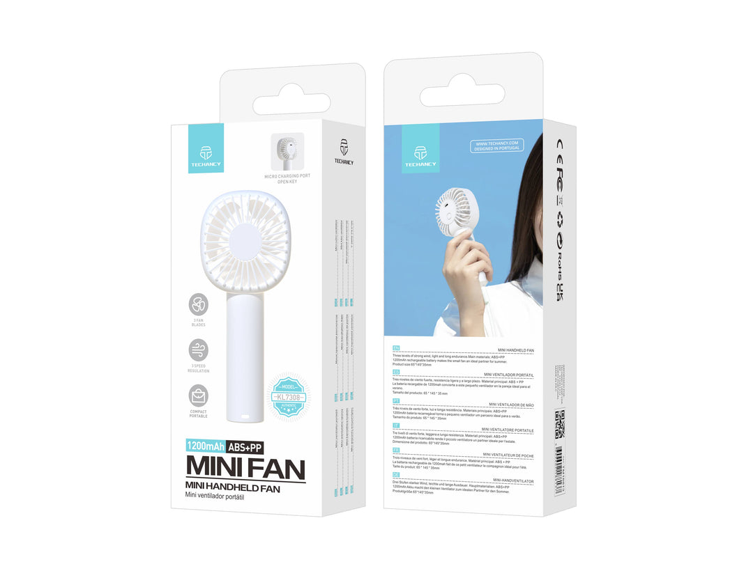 Ventilador portátil mini de mano recargable