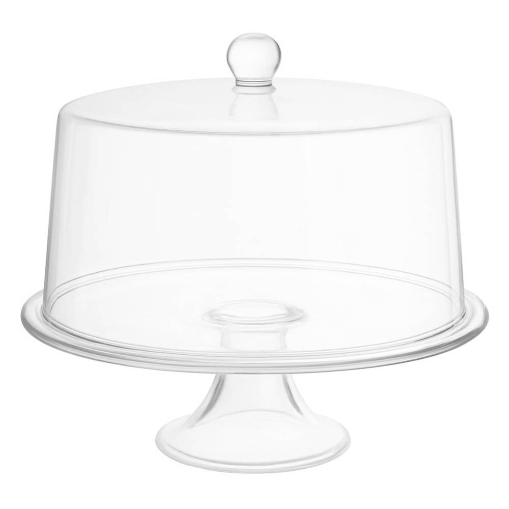 Soporte para pastel con cúpula recta 33,5 x 33,5 x 27 cm