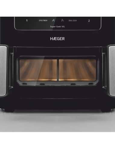 Freidora Digital sin Aceite HAEGER Super Cook 10L - 10 L, 10 Programas, 2 Cubetas, 2600 W