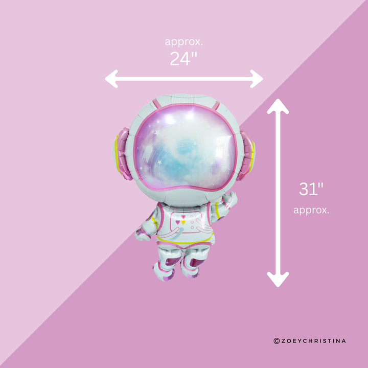 Globo de papel aluminio astronauta rosa 31" – Diversión en el espacio exterior
