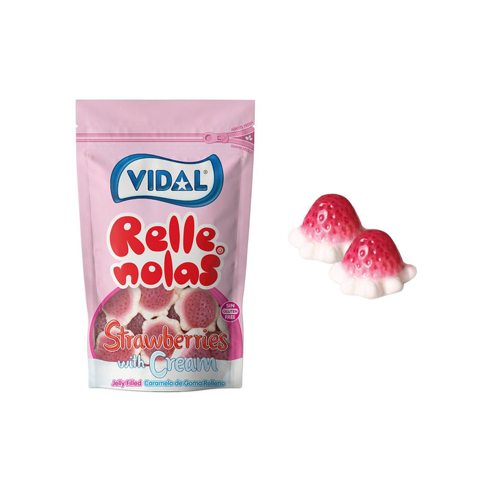 Fresones con nata caja 1 bolsa doypacks autocierre 180g