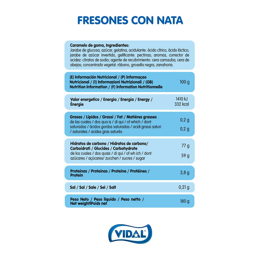 Fresones con nata caja 1 bolsa doypacks autocierre 180g