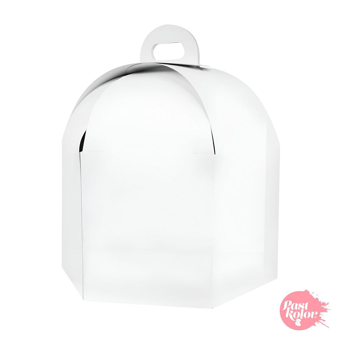 CAJA PARA TARTA HEXAGONAL ALTA BLANCA CON ASA - 31 CM Ø
