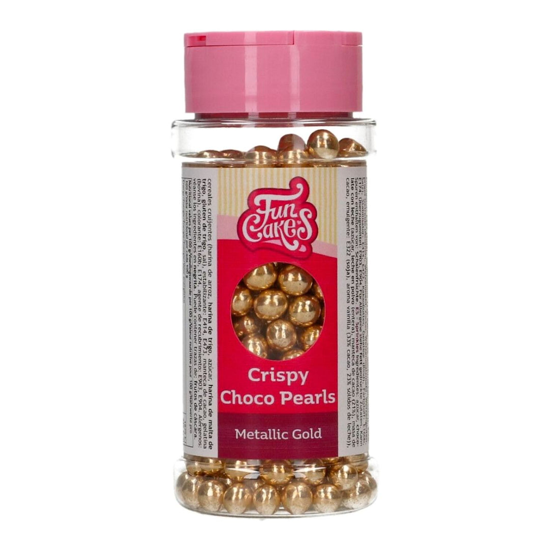 PERLAS DE CHOCOLATE CRUJIENTE FUNCAKES - ORO METALIZADO (60 G)