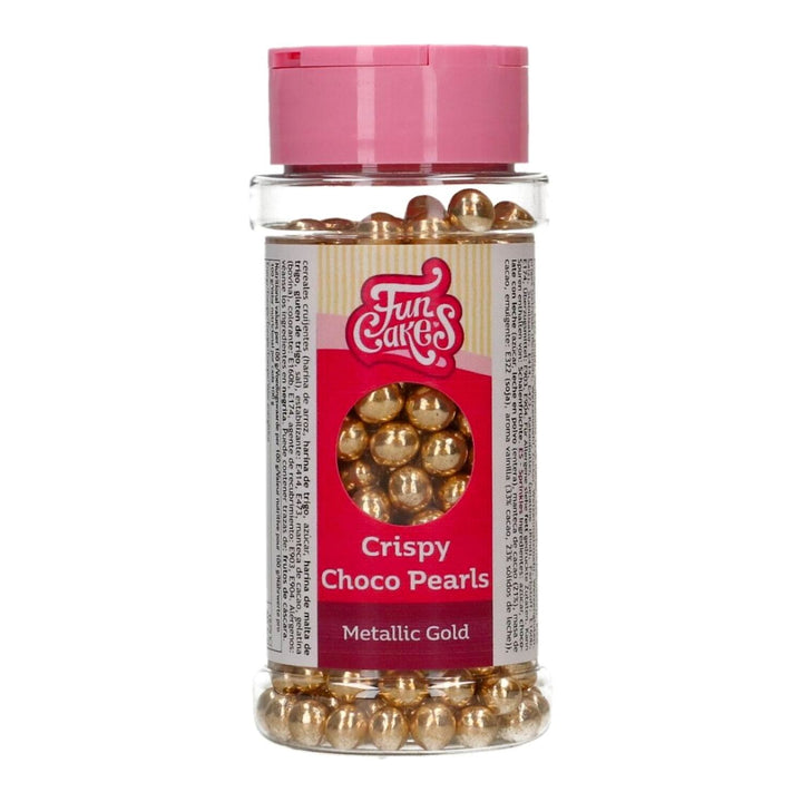 PERLAS DE CHOCOLATE CRUJIENTE FUNCAKES - ORO METALIZADO (60 G)