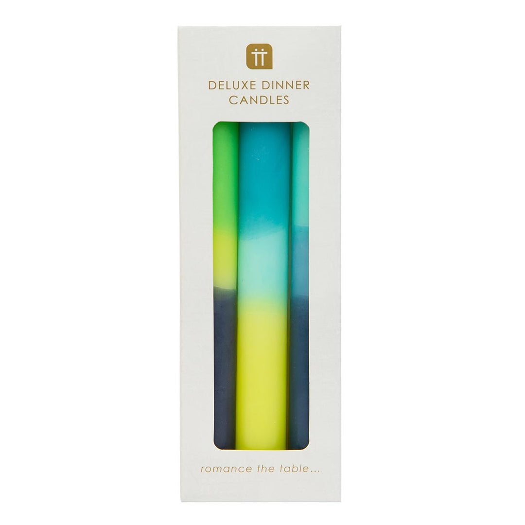 Velas de cena de 3 tonos azules - Paquete de 3