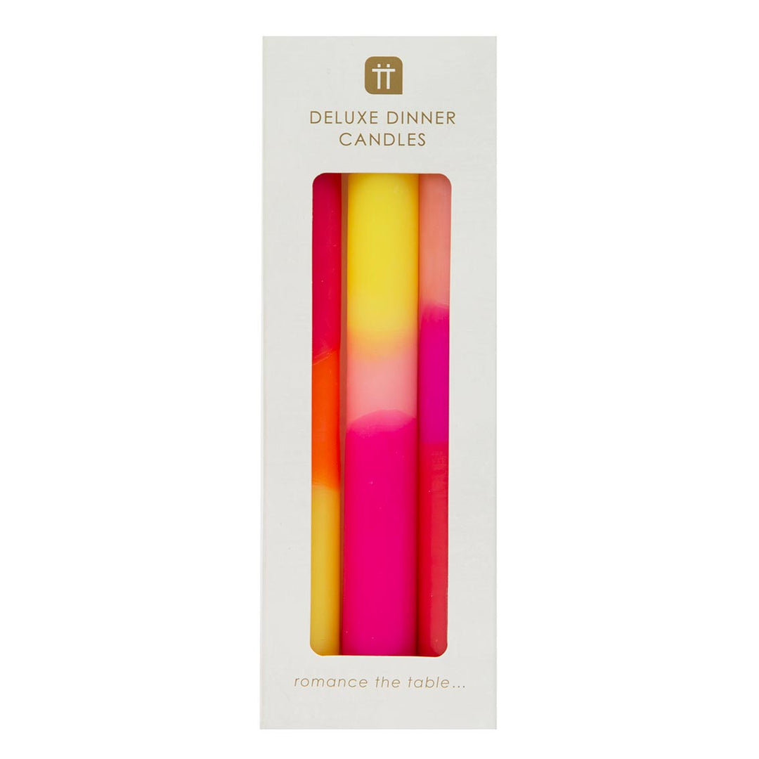 Velas de cena rosadas de 3 tonos - Paquete de 3