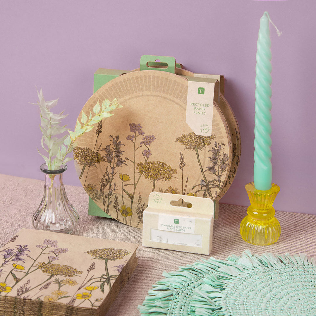 Manteles individuales de rafia color verde menta para mesa - Pack de 2