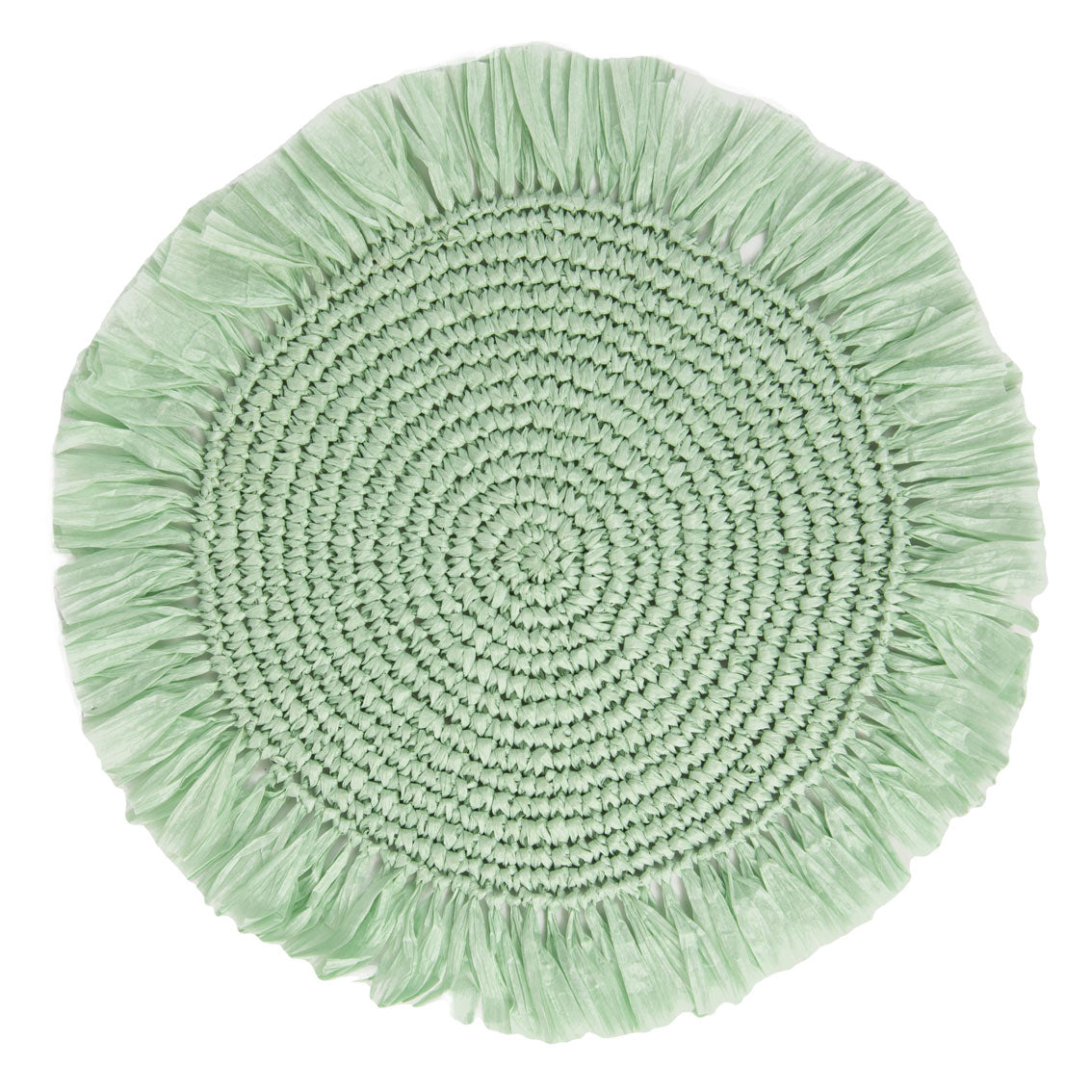 Manteles individuales de rafia color verde menta para mesa - Pack de 2
