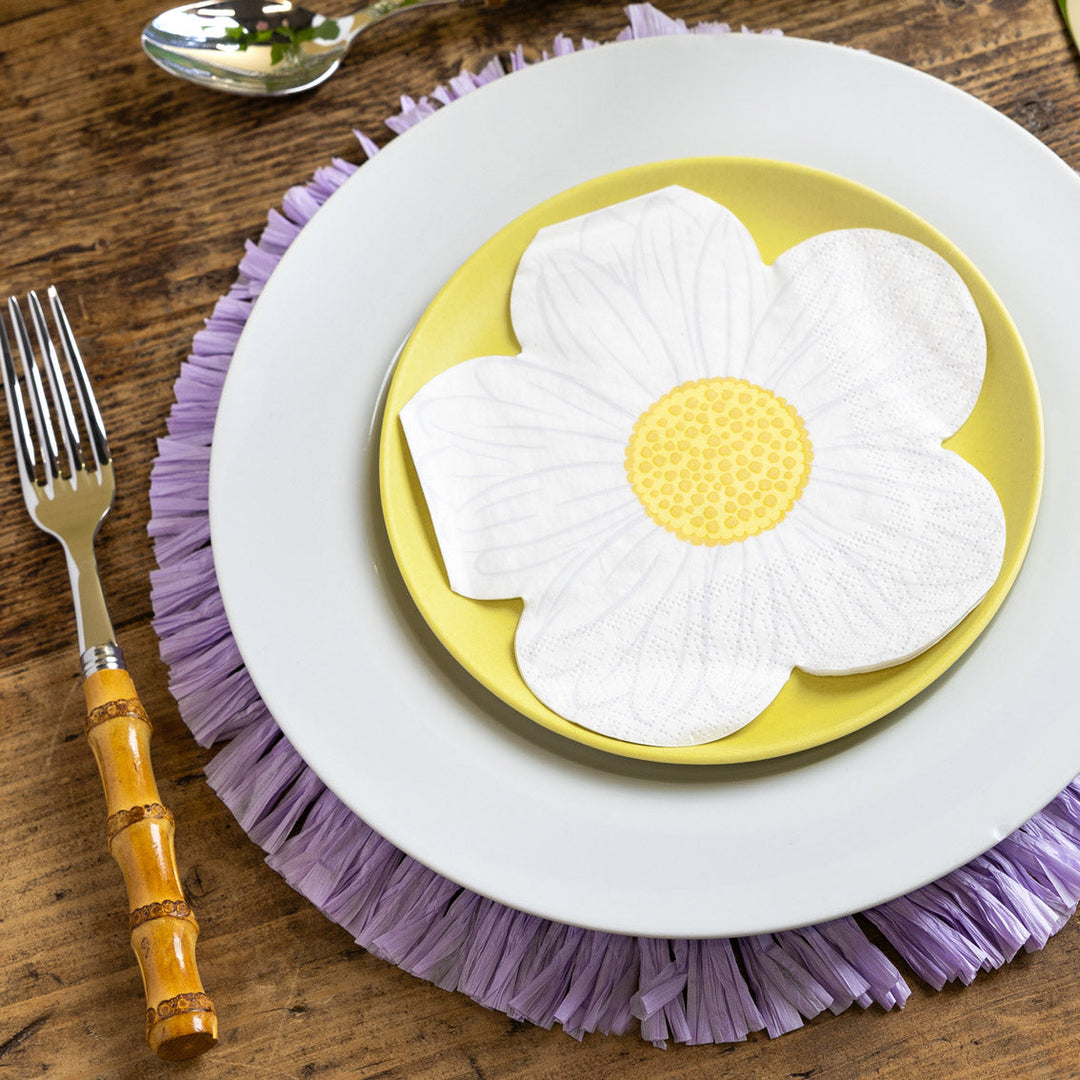 Servilletas florales con forma de margarita para primavera - Paquete de 20