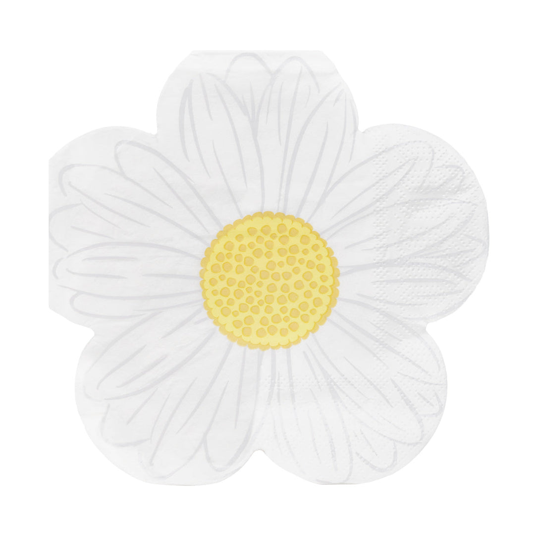 Servilletas florales con forma de margarita para primavera - Paquete de 20