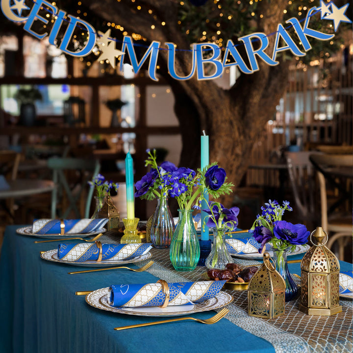 Velas de cena de 3 tonos azules - Paquete de 3