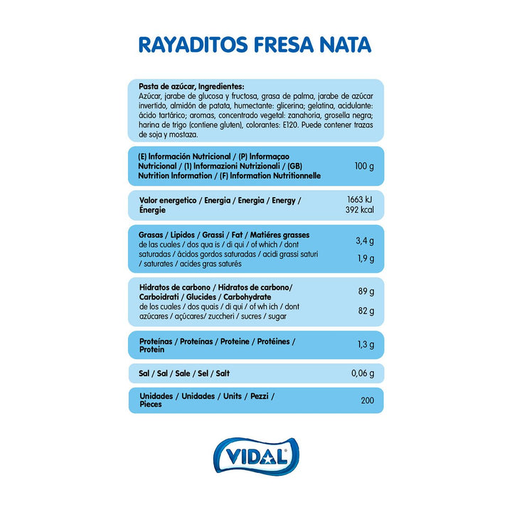 Rayaditos Fresa bandeja 1,4 Kg