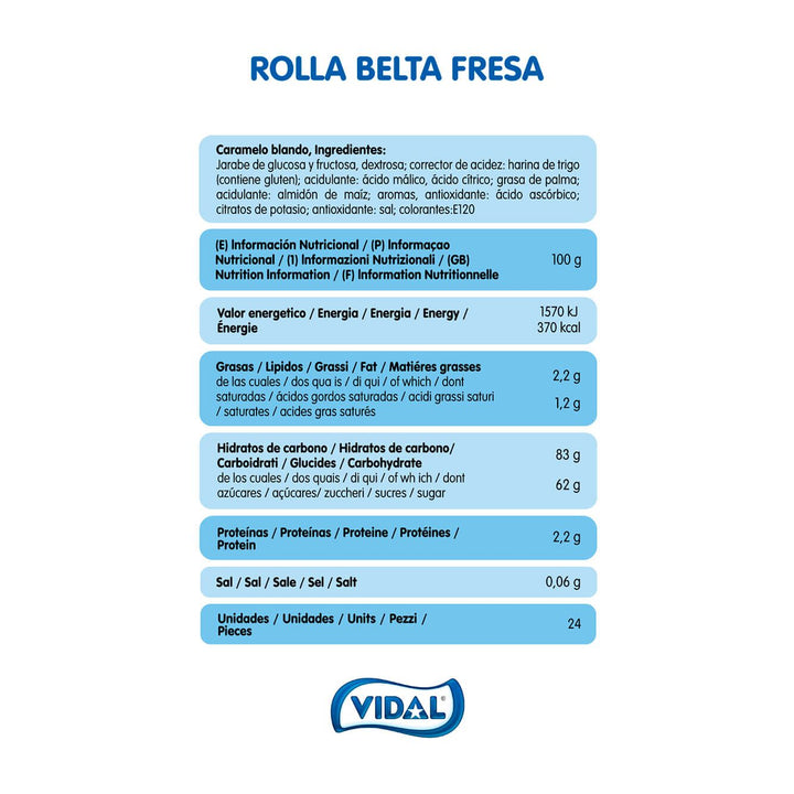 Rolla Belta Pica sabor a fresa -  Unidad