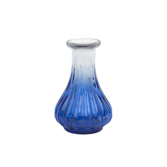 Jarrón pequeño de vidrio reciclado azul para cogollos
