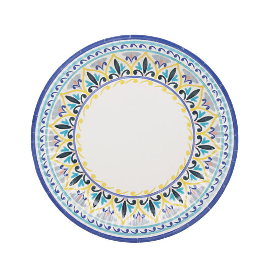 Platos de papel Souk Blue - Paquete de 12
