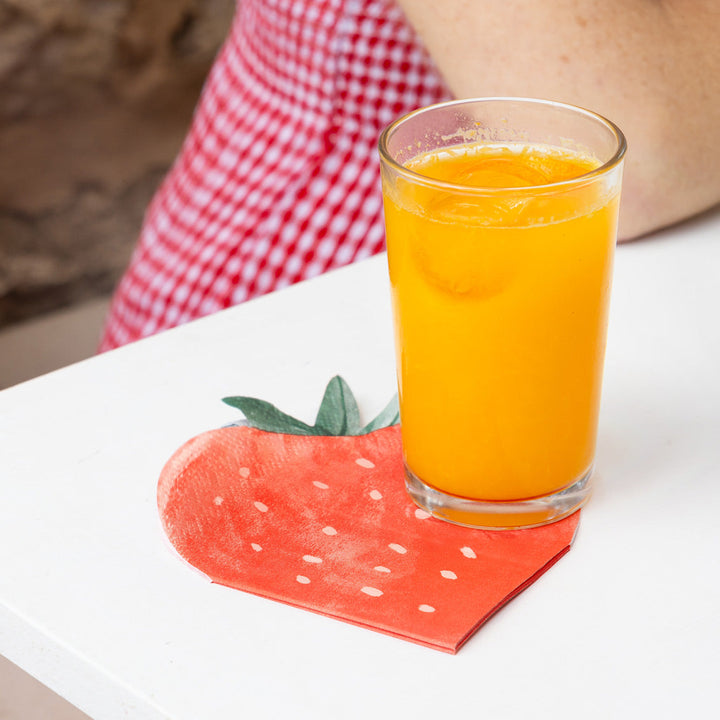 Servilletas de papel con forma de fresa Bon Appetit (paquete de 20)