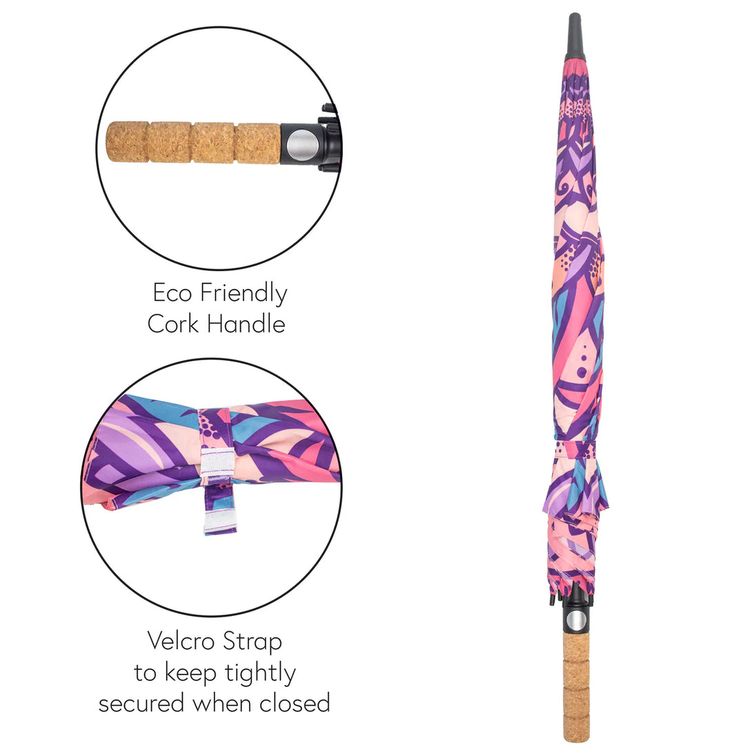 Paraguas Mandala con mango de corcho