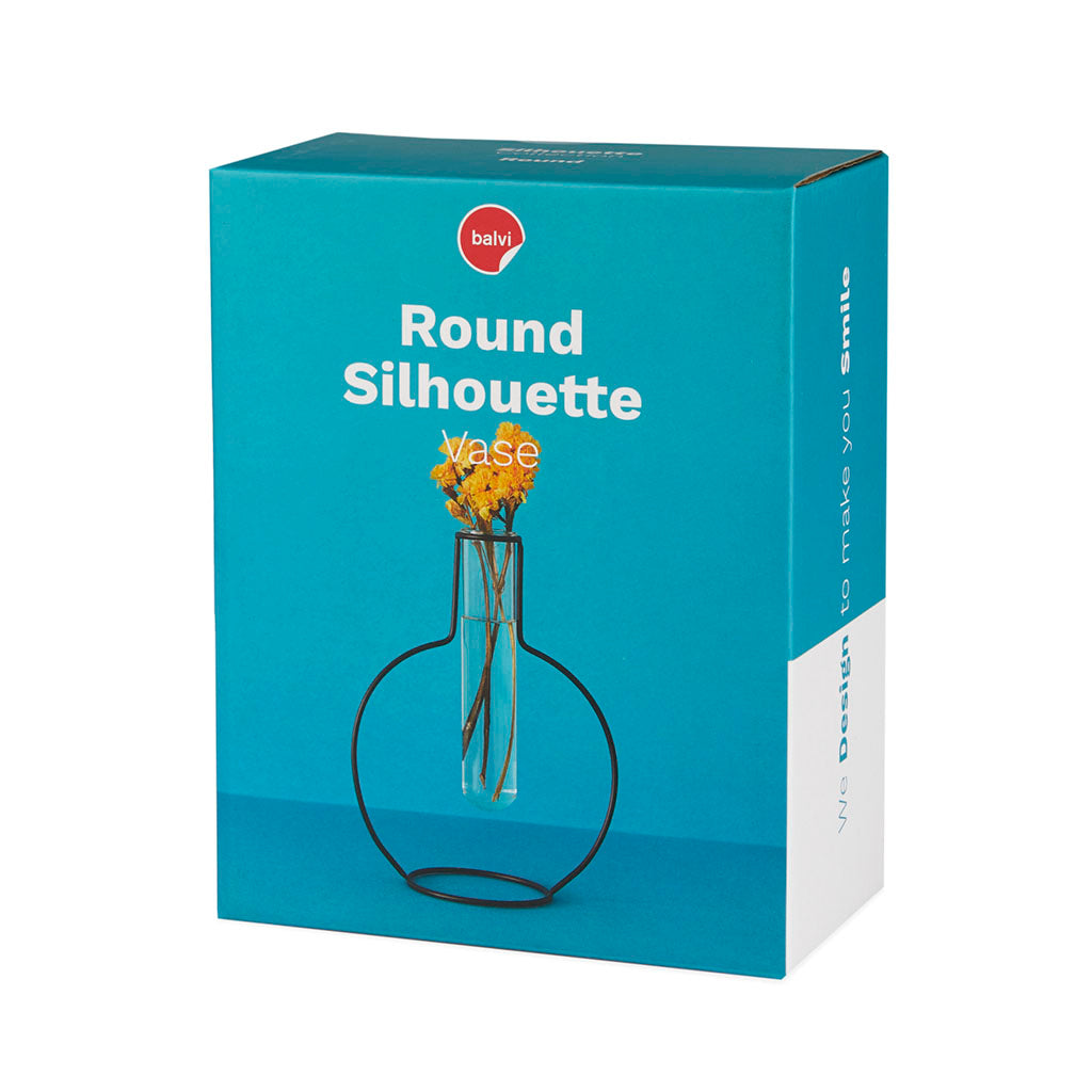 Florero Round Silhouette negro 15 cm