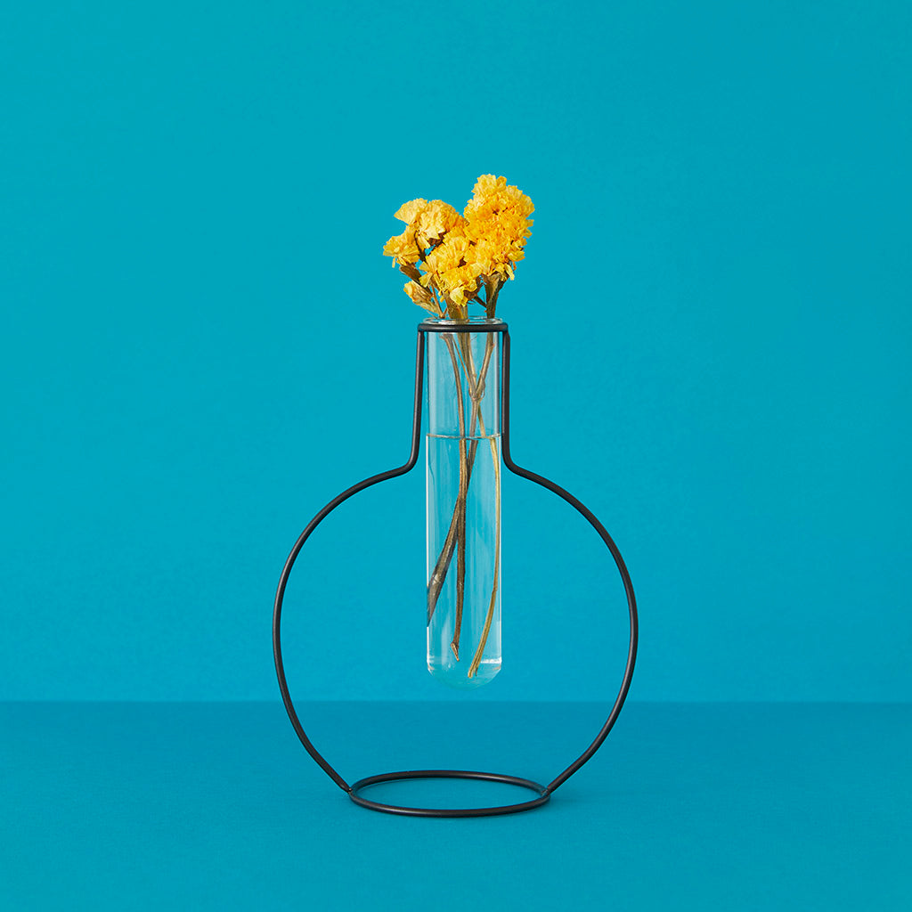 Florero Round Silhouette negro 15 cm