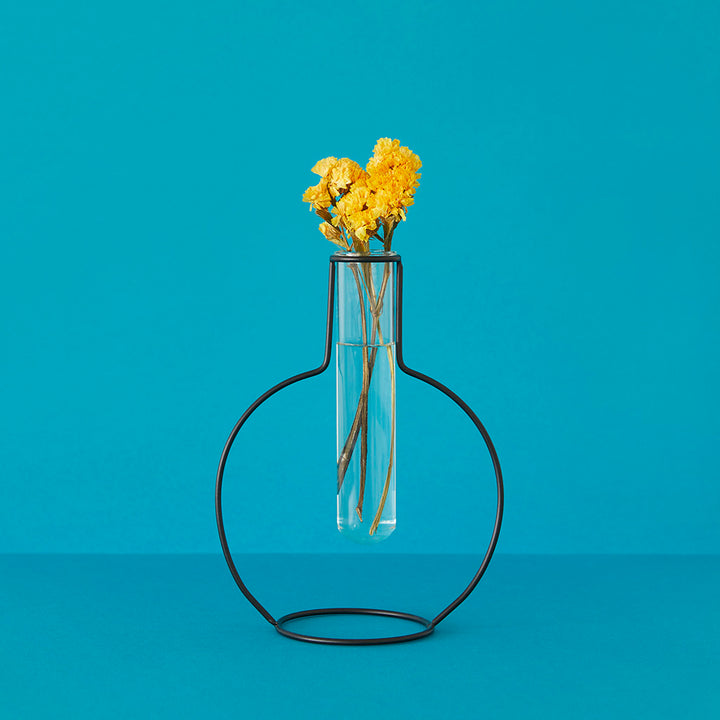 Florero Round Silhouette negro 15 cm