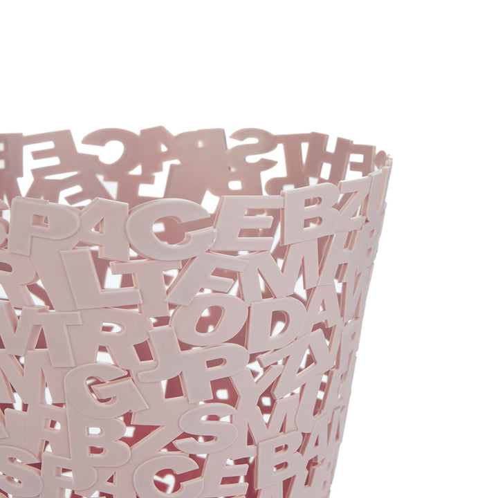 Papelera Letters rosa plástico