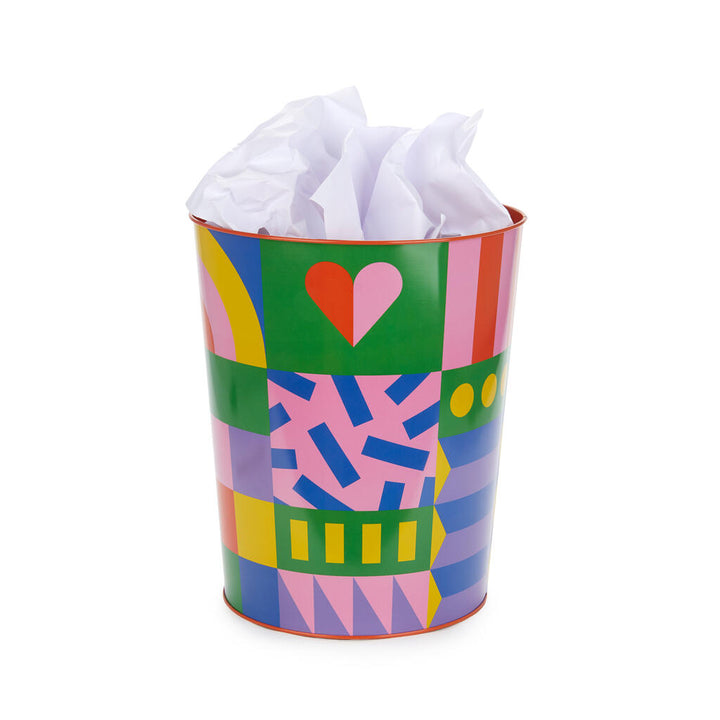 Papelera Los Pepes Hearts rojo metal