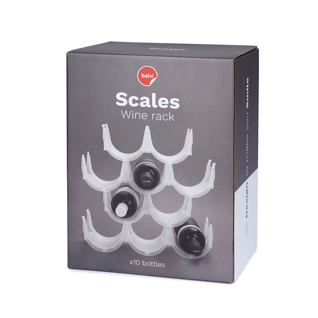 Botellero Scales x10 translúcido